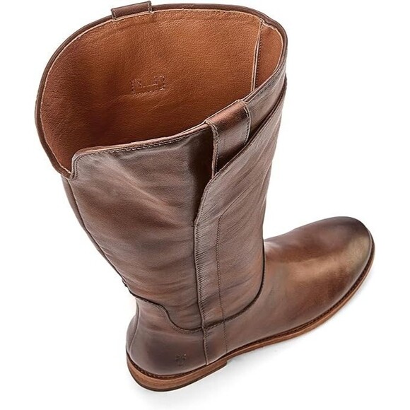 Frye Womens Paige Tall Riding Boots Antiqued Italian Leather Slate Brown Sz 6 - Picture 2 of 13